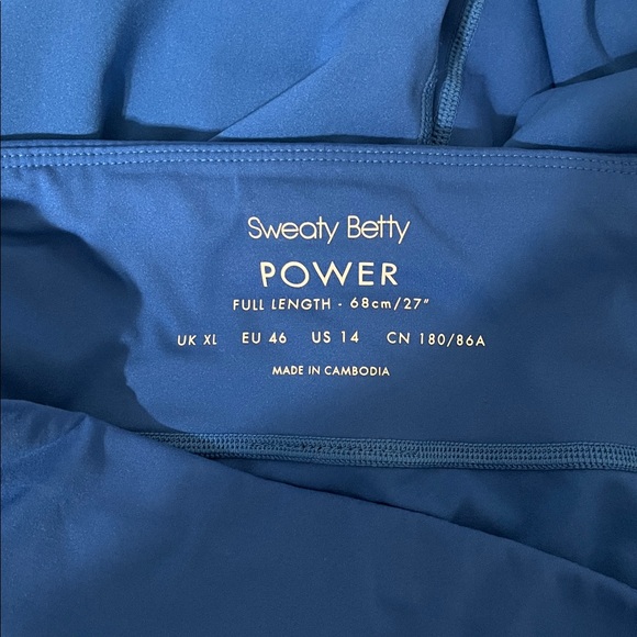 Sweaty Betty Power Blue Full Length Leggings Size 14 - Picture 6 of 8